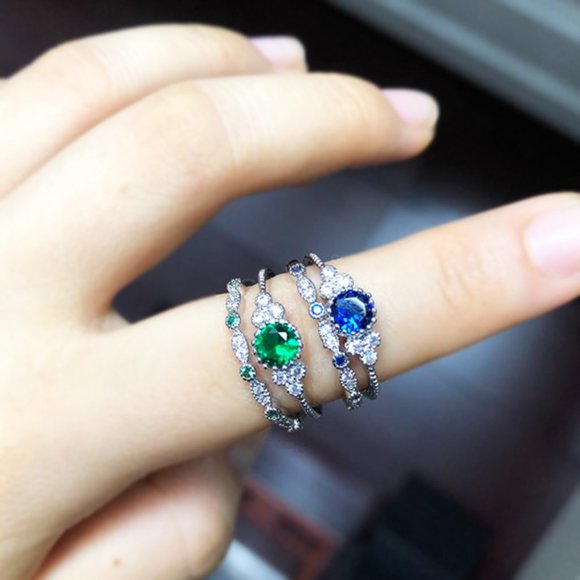 Tiny Round CZ Bright Thin Simple Finger Dainty Ring for Women, EVGG1326 - Picture 7 of 10